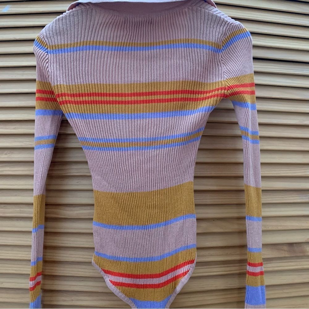 Lulu’s Striped Bodysuit Size Medium - Picture 4 of 5